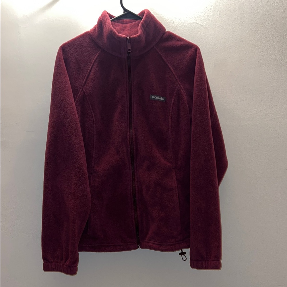 Columbia Deep Maroon Full-Zip Fleece Jacket